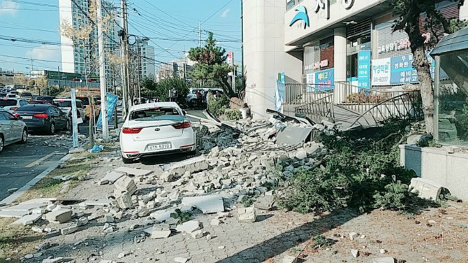 韓国の地震