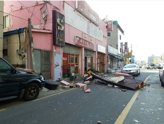 韓国の地震