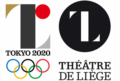 左：東京五輪のエンブレム、右：リエージュ劇場のロゴ