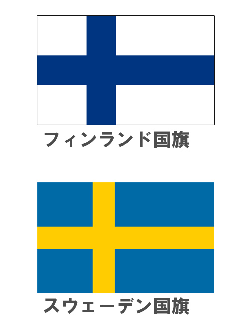 フィンランドとスウェーデンの国旗