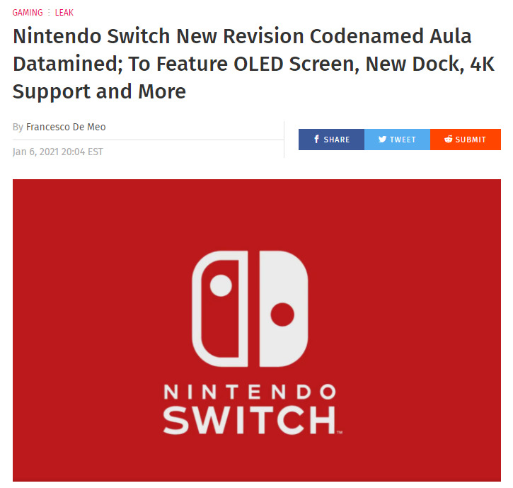 新型『Nintendo Switch』